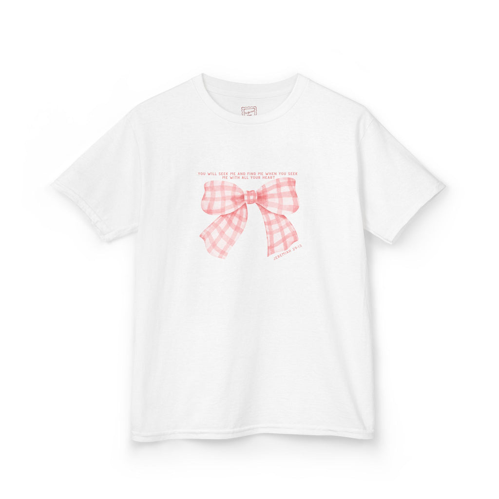 Jeremiah 29:13 Gingham Bow Baby Tee