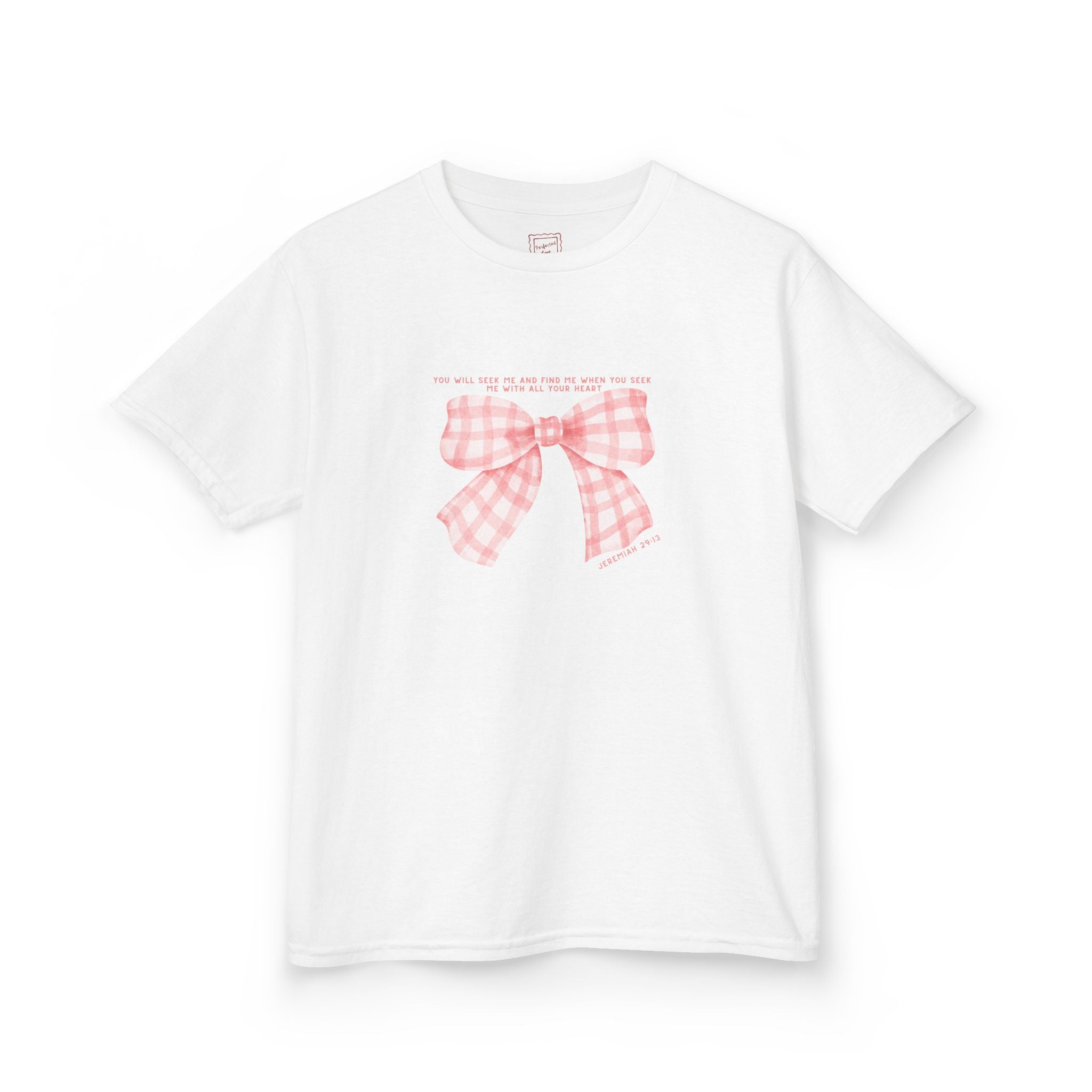 Jeremiah 29:13 Gingham Bow Baby Tee