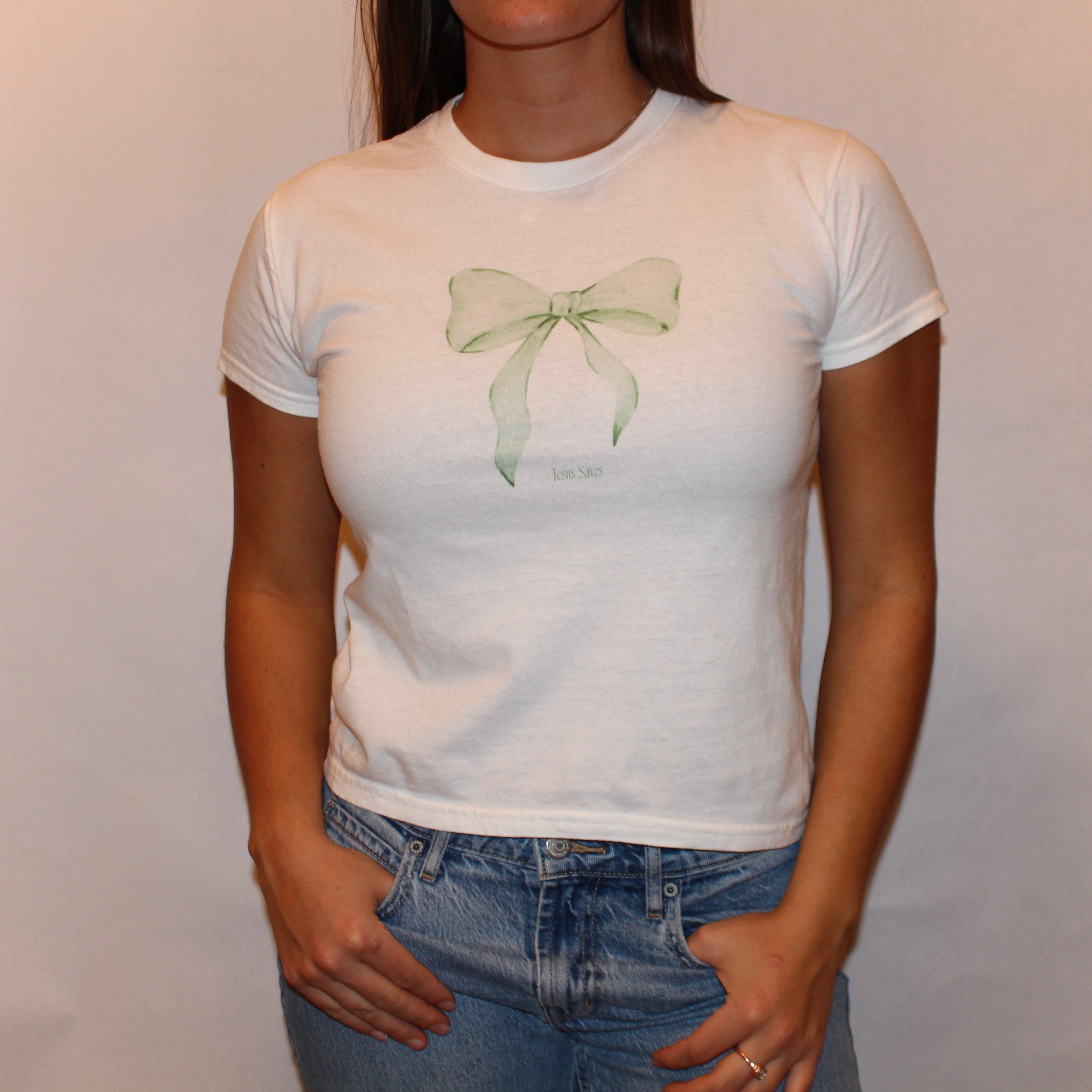 Jesus Saves Bow Baby Tee