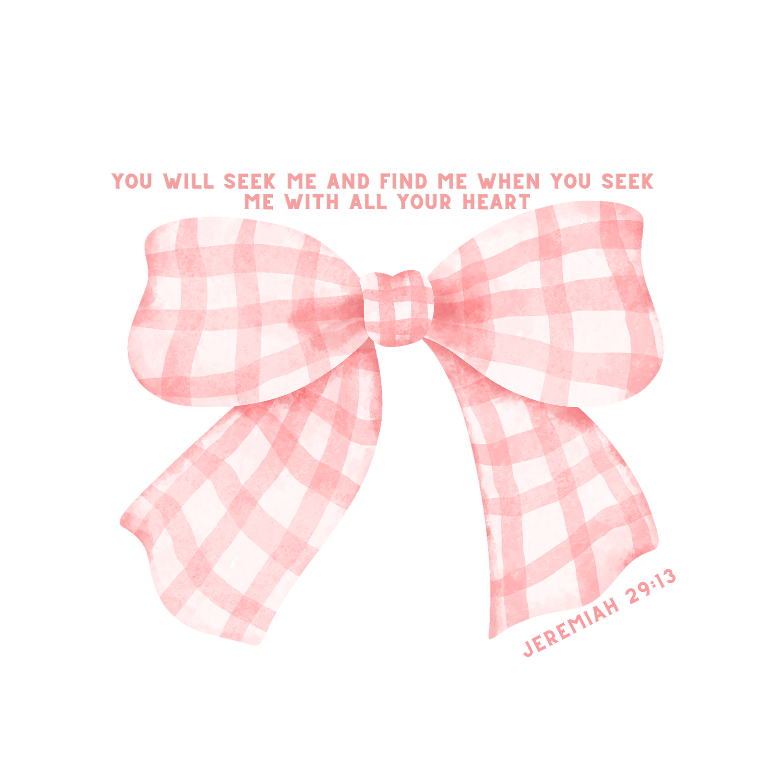 Jeremiah 29:13 Gingham Bow Baby Tee