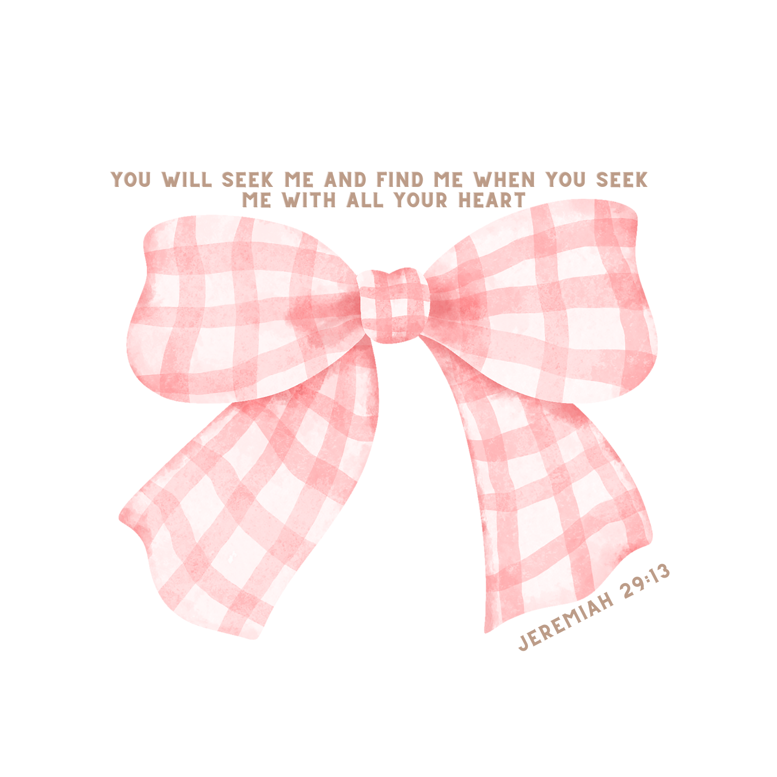 Jeremiah 29:13 Gingham Bow Baby Tee