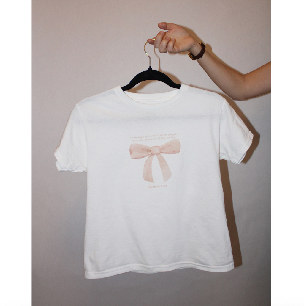 Romans 6:23 Bow Baby Tee